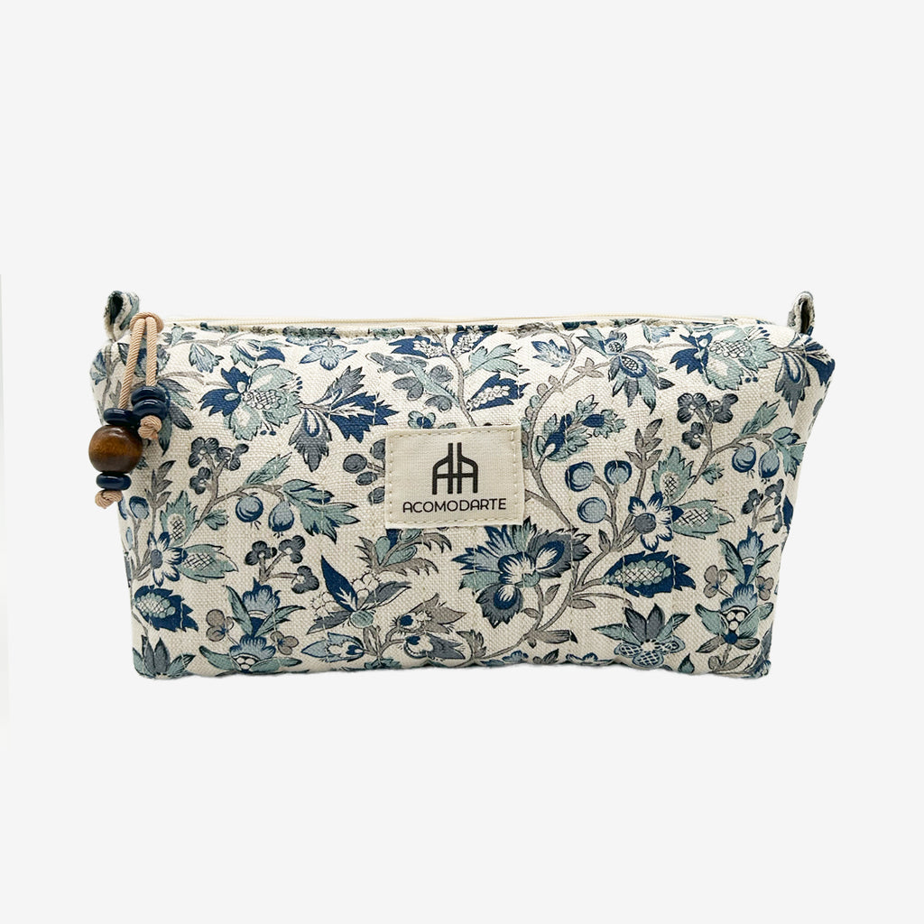 Bolsa de maquillaje acolchado Giverny Azul