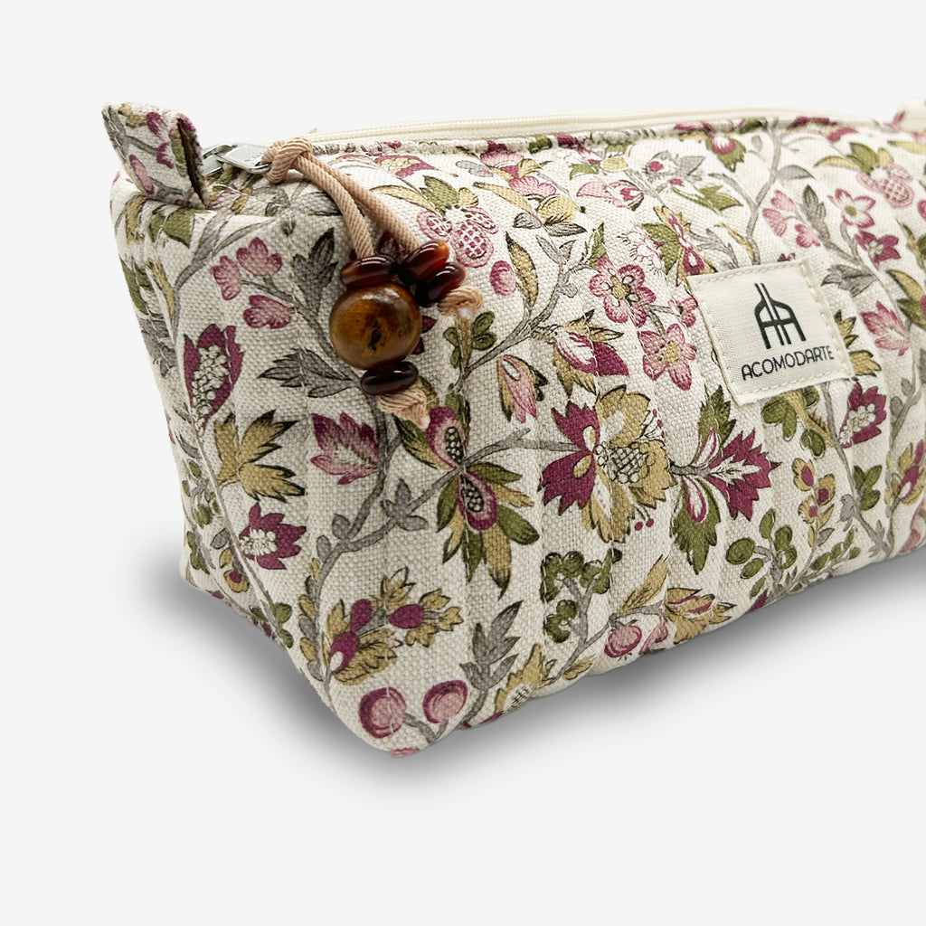 Bolsa de maquillaje acolchada Giverny Musgo