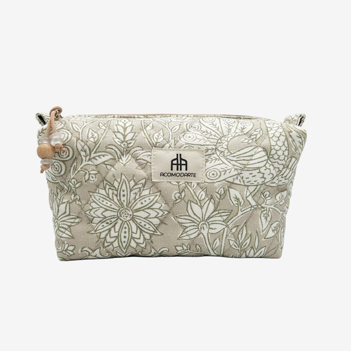 Bolsa de maquillaje acolchado Jade Verde